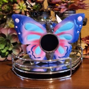 Metal Purple Butterfly Birdhouse